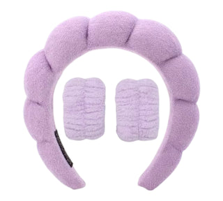 Polsini da polso in tessuto morbido per bloccare l’acqua durante la skincare.