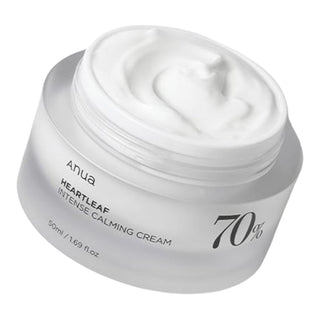 Crema viso ANUA Heartleaf 70, trattamento calmante e idratante con il 70% di estratto di Houttuynia Cordata, ideale per lenire pelli sensibili, 50ml