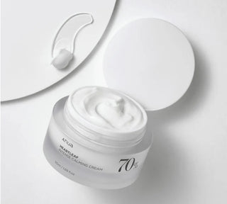 Crema calmante ANUA Heartleaf 70, formulazione leggera e non irritante per arrossamenti e pelle reattiva, flacone da 50ml