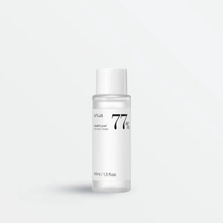 Tonico ANUA Heartleaf 77%, trattamento lenitivo che calma e idrata la pelle irritata, ideale per uso quotidiano, flacone da 40ml