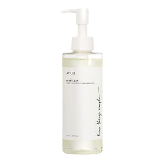 Detergente oleoso ANUA Heartleaf Pore Control Cleansing Oil 200ml. Rimuove trucco e impurità, ideale per pelli sensibili e miste.
