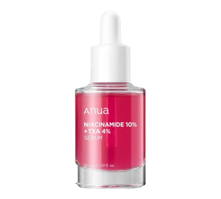 Siero Anua Niacinamide 10% TXA 4% da 30ml. Uniforma il tono, riduce macchie e illumina la pelle. Ideale per discromie e pelle sensibile.