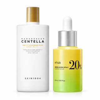 siero ANUA Green Lemon vitamina C 20% e crema solare SKIN1004 SPF50+