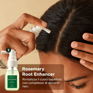 Kit cuoio capelluto 4 pezzi: scrub, shampoo, spray e spazzola | AROMATICA Rosemary Scalp Scaling Trial Kit - SuiCura Cosmetics - novità