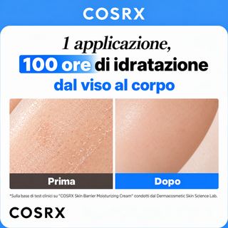 Texture ricca e finish leggero della crema corpo COSRX Skin Barrier per pelle secca e ruvida
 