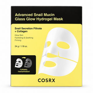 Maschera viso in idrogel COSRX Advanced Snail Mucin Glass Glow con 25% bava di lumaca monouso effetto glass skin